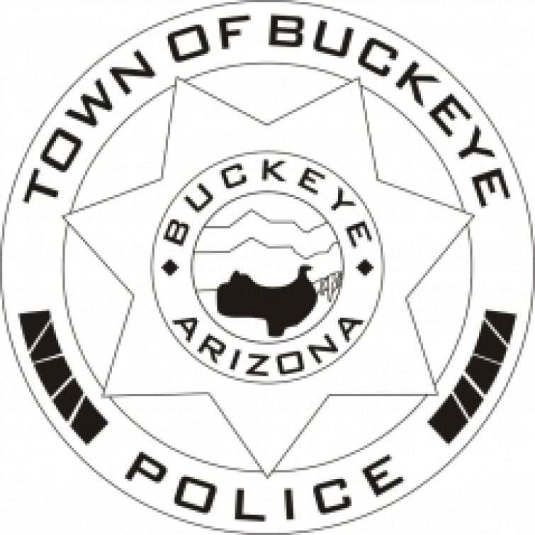 LASER ETCHED BUCKEYE POLICE DEPARTMENT BADGE.